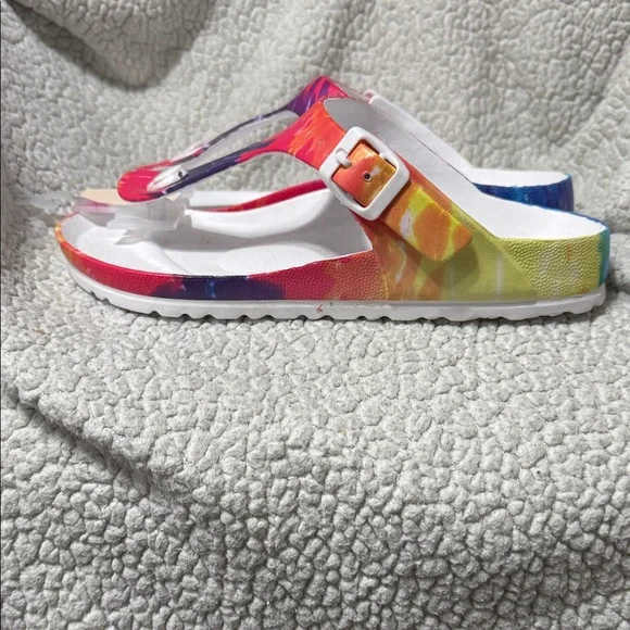 Hey Girl by Corkys Multicolor Tie-Dye Sandals with adjustable strap. - Picture 5 of 8